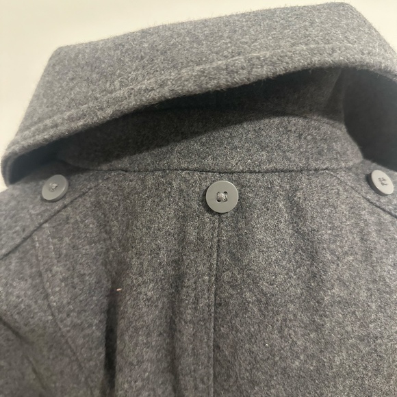 Michael Kors Gray Wool Blend Coat – Belted Button Front Mid Length - Picture 4 of 6